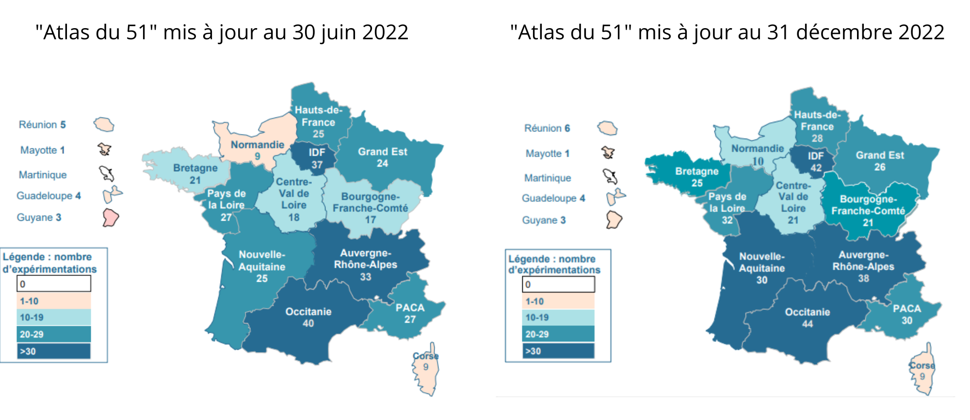 ""Atlas du 51 - Répartition des expérimentations sur le territoire