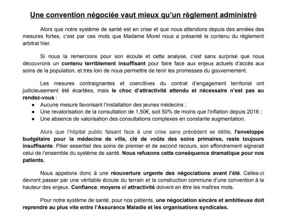 "Une convention négociée vaut mieux qu’un règlement administré"